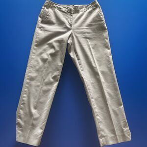 Talbot’s White Ankle Pants 8P Petite Heritage Back Seam Slits Good Condition